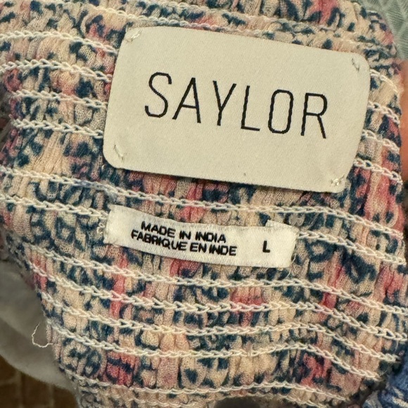 Saylor topanga halter cotton maxi dress with pockets L white lotus print - Picture 4 of 11